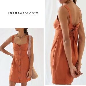 Anthropologie Maeve Terracotta back tie  Dress